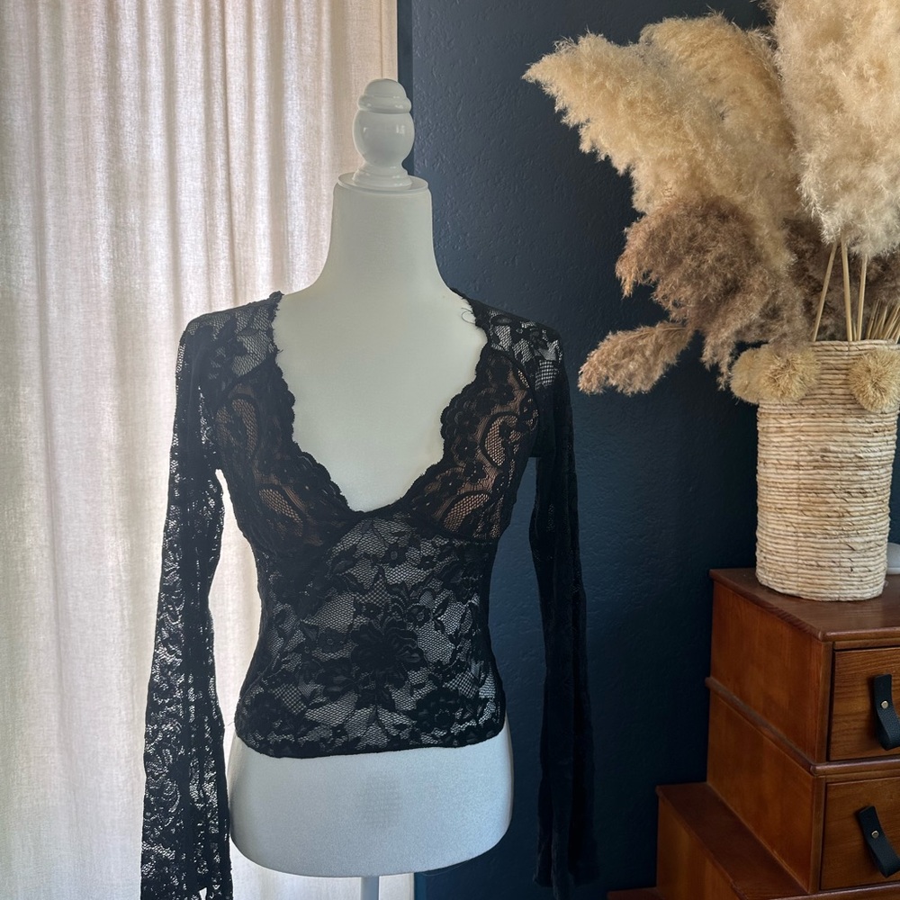 Source Unknown Black Lace Blouse
